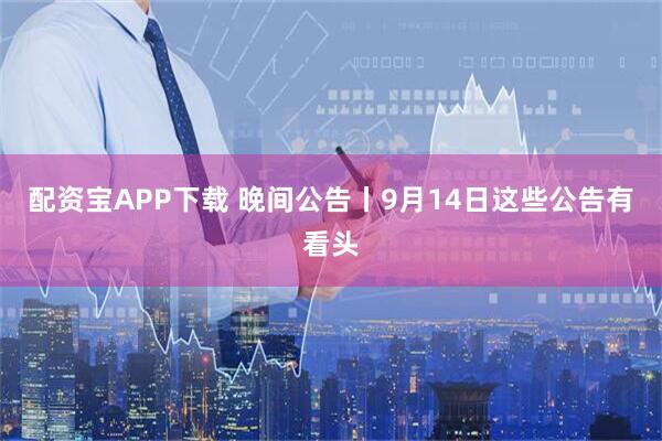 配资宝APP下载 晚间公告丨9月14日这些公告有看头